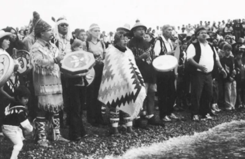 Celebrating the return of a portion of Sen̓áḵw.